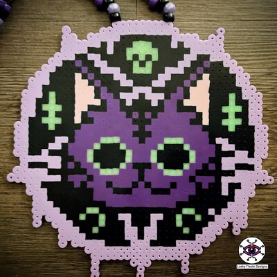 Cat Witchcraft Perler Necklace - image6